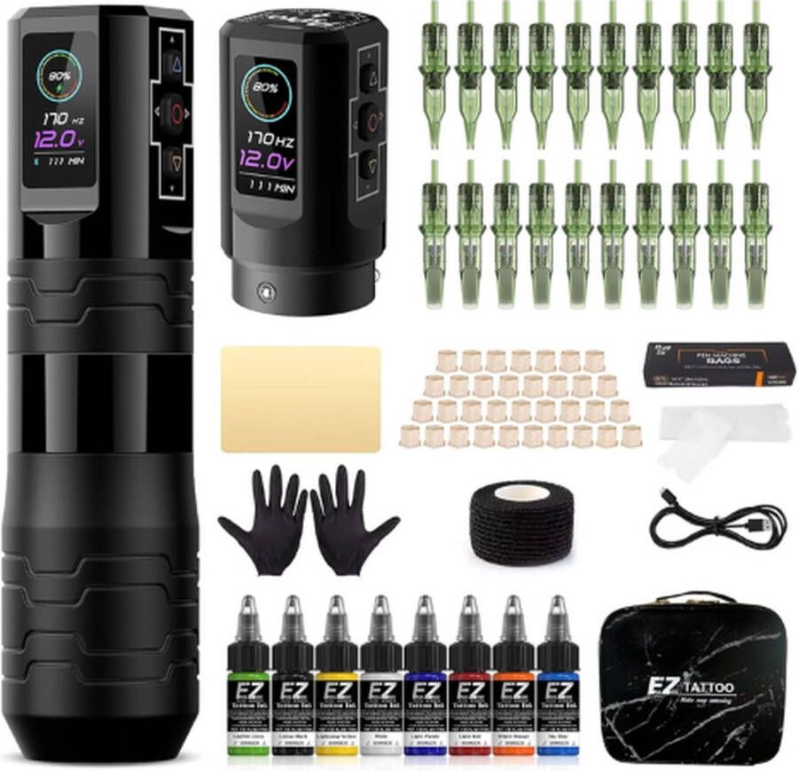 EZ TATTOO Machine Tattoo Machines Tattoo Set Tattoo Pen Tattoo Kit Tattoo Naalden Tattoo Kit Voor Beginners Tattoo Machine Beginner Set Tattoo Gun