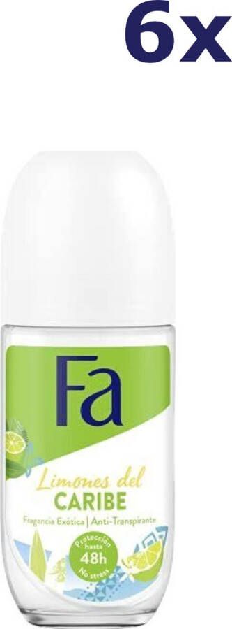 Fa 6x Deo Roll-on Women Caribbean Lemon 50 ml