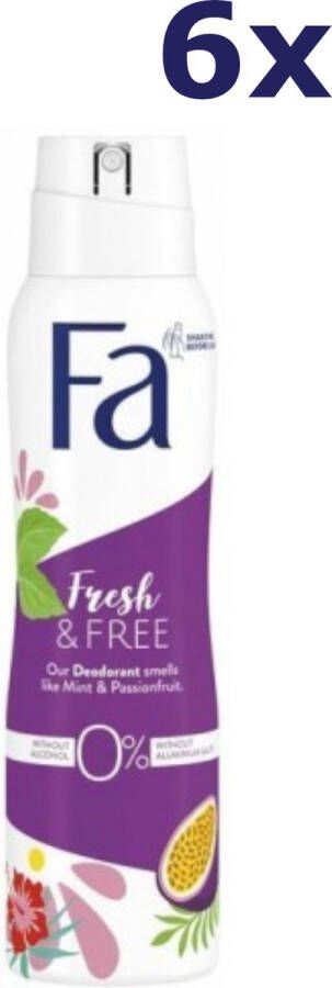 Fa 6x Deospray Mint & Passievrucht 150 ml