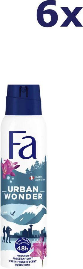 Fa 6x Deospray – Urban Wonders Frisse Zeelucht 150 ml