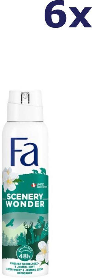 Fa 6x Deospray – Urban Wonders Sandelwood & Jasmijn 150 ml