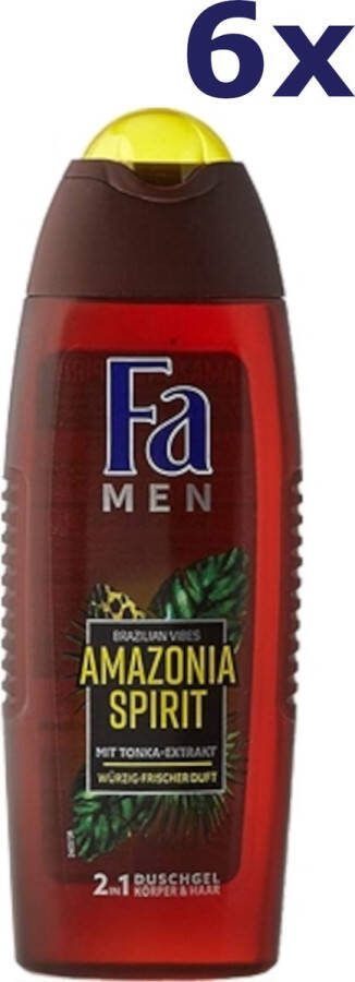 Fa 6x Douchegel Men Amazonia Spirit 250 ml