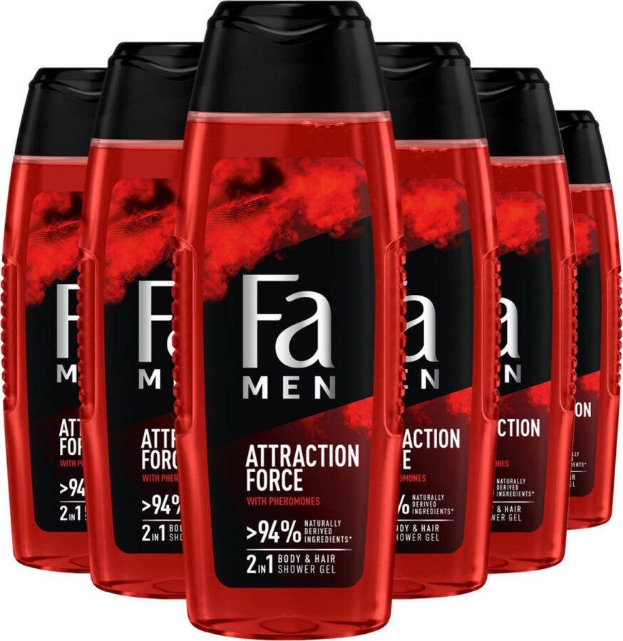 Fa 6x Men Douchegel en Shampoo Attraction Force 250 ml