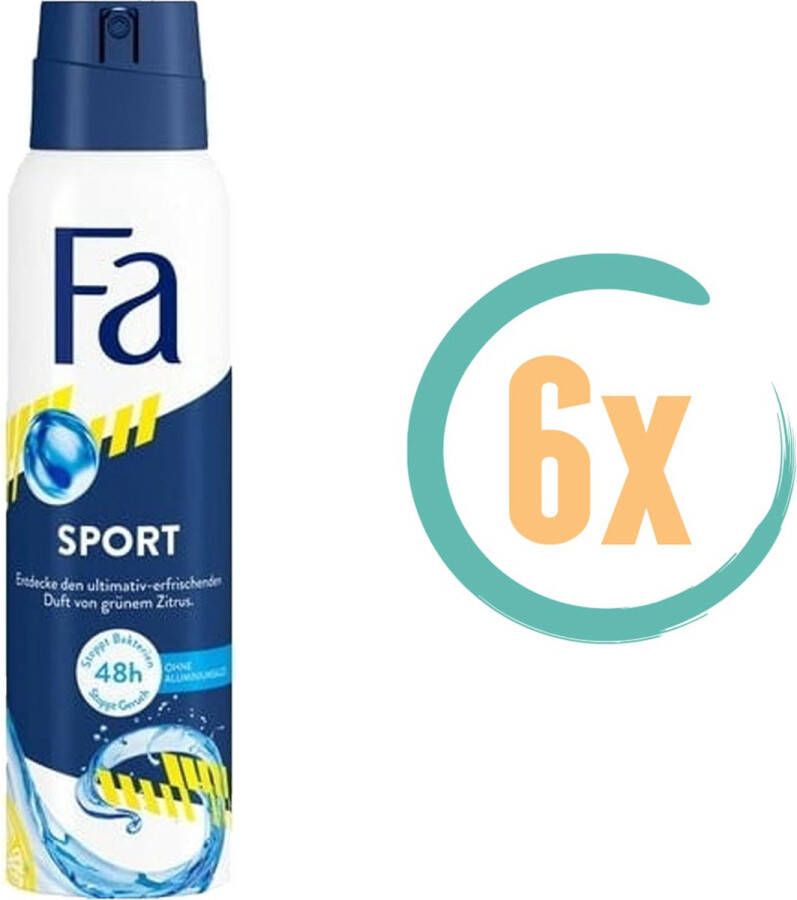 Fa Sport Unisex Deospray 6 x 150 ml