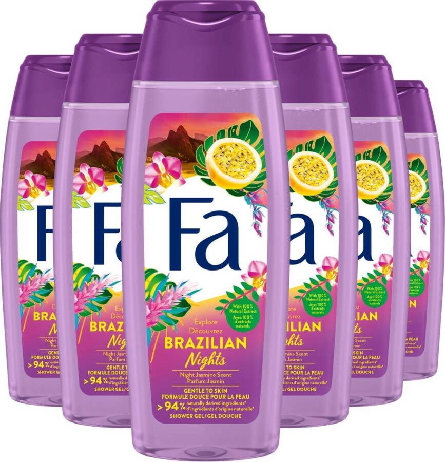 Fa Brazilian Nights douchegel 6 x 25 0ml voordeelverpakking