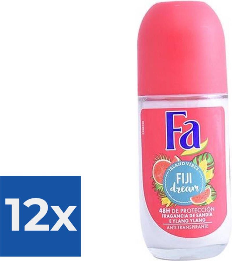 Fa Deo Roll-on Women Fiji Dream 50 ml. GLAS Voordeelverpakking 12 stuks