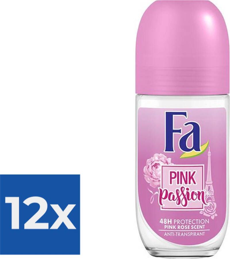 Fa Deo Roll-on Women Pink Passion 50 ml Voordeelverpakking 12 stuks