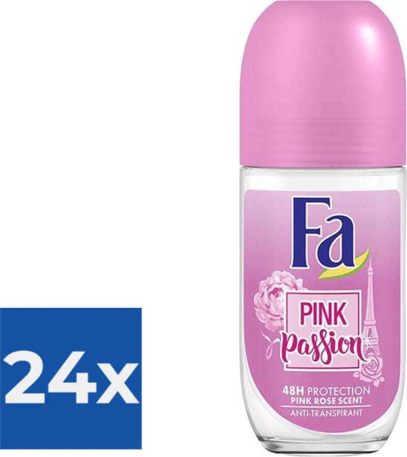 Fa Deo Roll-on Women Pink Passion 50 ml Voordeelverpakking 24 stuks