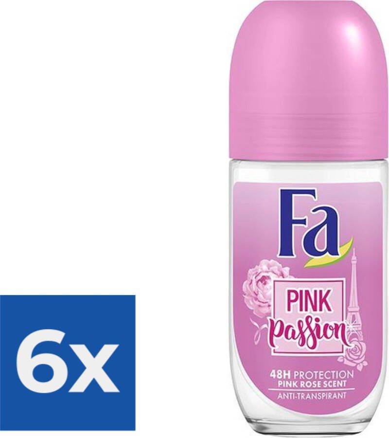 Fa Deo Roll-on Women Pink Passion 50 ml Voordeelverpakking 6 stuks