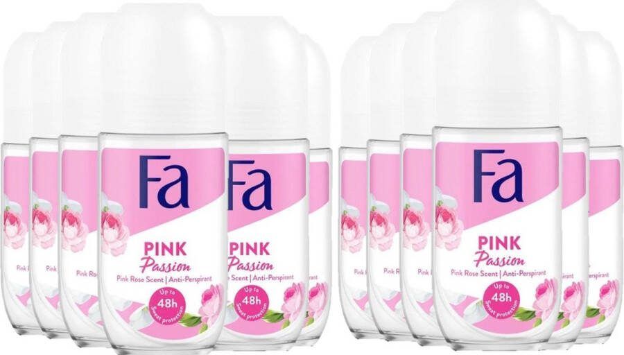 Fa Deo Roll-on Women Pink Passion 50 ml Voordeelverpakking 12 stuks