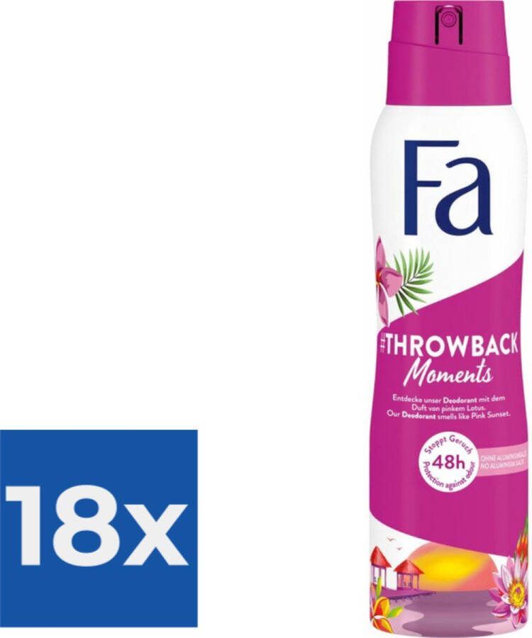 Fa Deo spray 150 ml Throwback Moments Voordeelverpakking 18 stuks