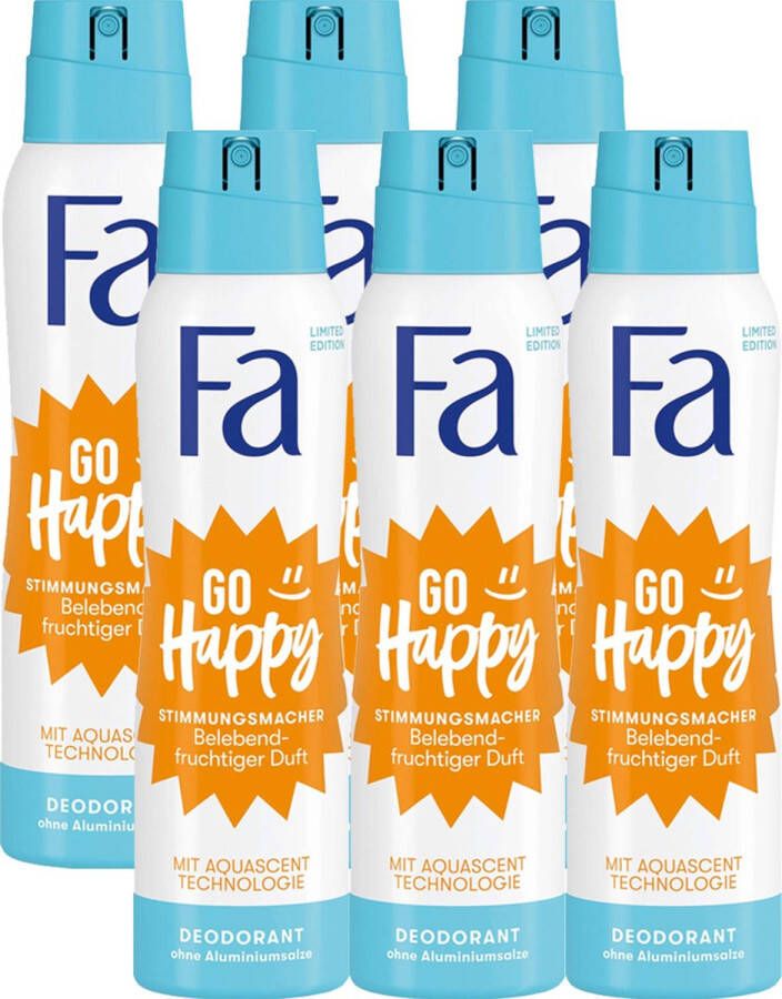 Fa Deo Spray Go Happy Voordeelverpakking 6 x 150 ml