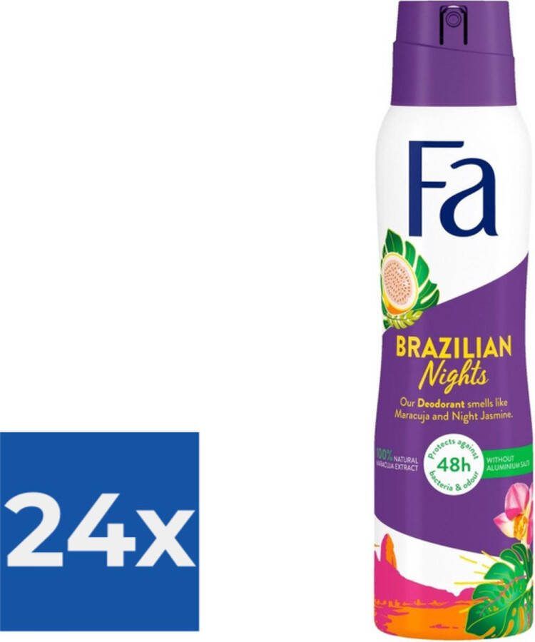 Fa Deodorant Brazilian Nights 150 ml Voordeelverpakking 24 stuks