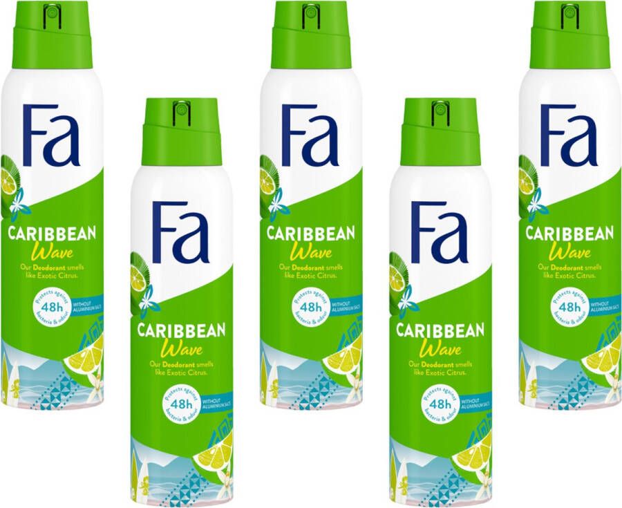 Fa Deodorant Caribbean Lemon Spray 150 ml Multipak 5 stuks