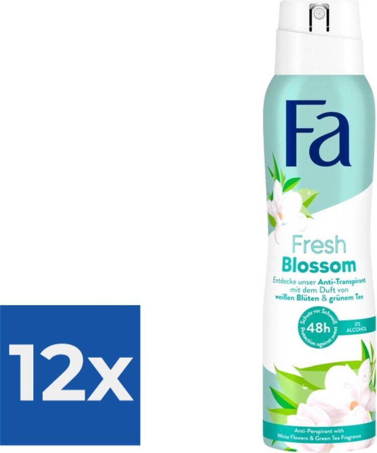 Fa Deodorant Fresh Blossom 150ML Voordeelverpakking 12 stuks
