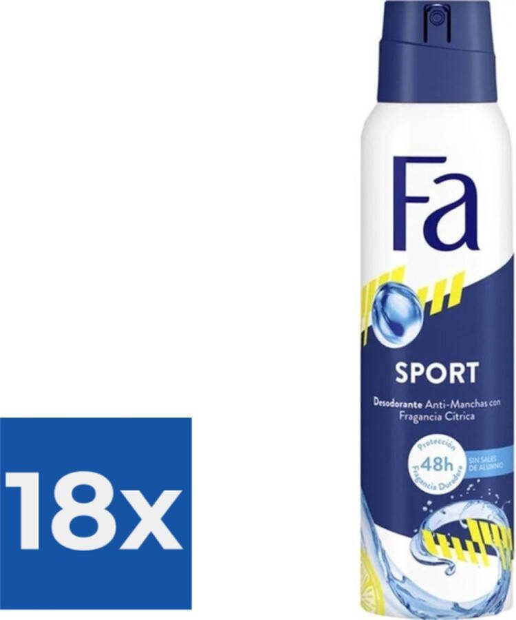 Fa Deodorant Sport 150ml Voordeelverpakking 18 stuks