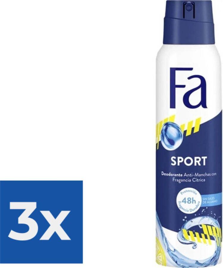 Fa Deodorant Sport 150ml Voordeelverpakking 3 stuks