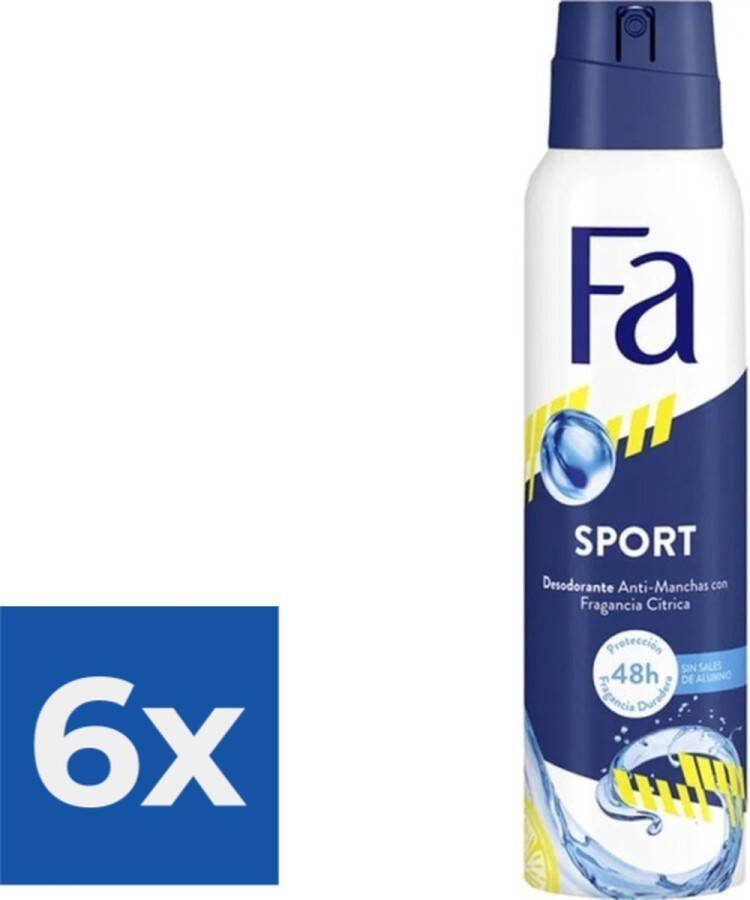 Fa Deodorant Sport 150ml Voordeelverpakking 6 stuks
