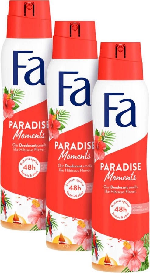 Fa Deodorant Spray Paradise Moments 3x 150 ml Voordeelverpakking