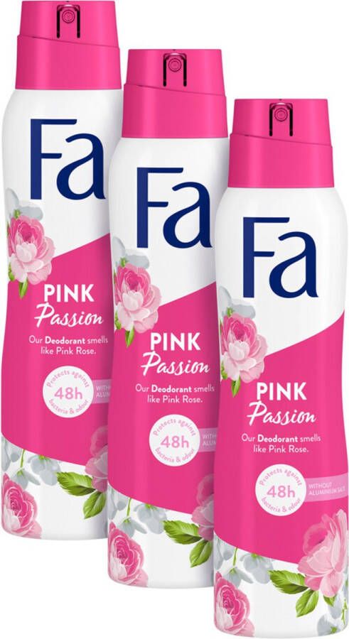 Fa Deodorant Spray Pink Passion 3x 150 ml Voordeelverpakking