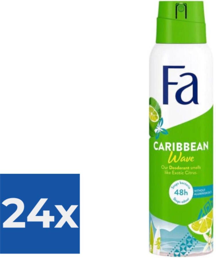 Fa Deospray Caribbean Lemon 150 ml Voordeelverpakking 24 stuks