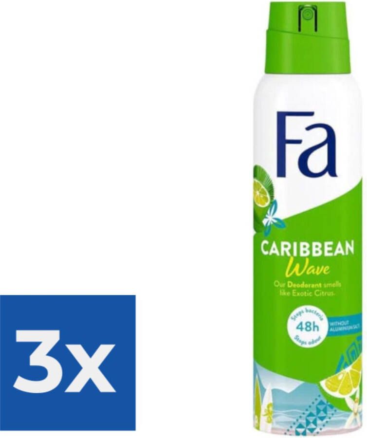 Fa Deospray Caribbean Lemon 150 ml Voordeelverpakking 3 stuks