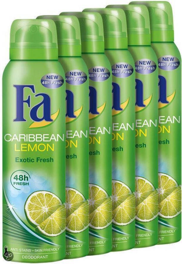 Fa Deospray Caribbean Lemon 6 stuks