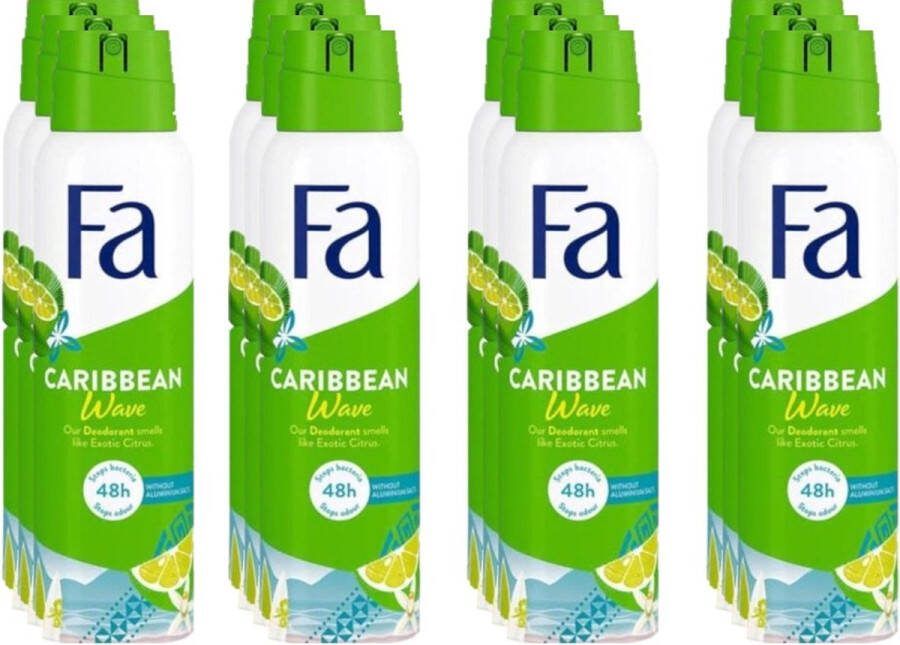 Fa Deospray Caribbean Lemon 150 ml Voordeelverpakking 12 stuks