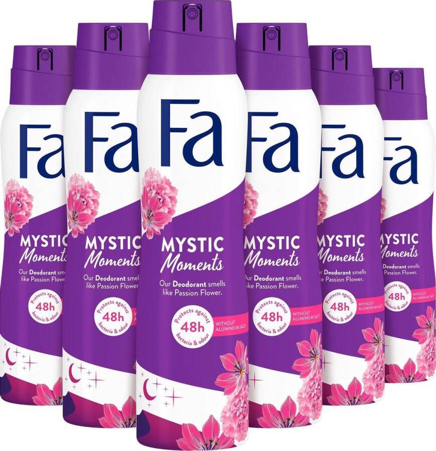 Fa Deospray Mystic Moments 6 st voordeelverpakking