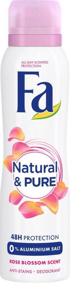 Fa Deospray Natural & Pure Rose Blossom 150 ml