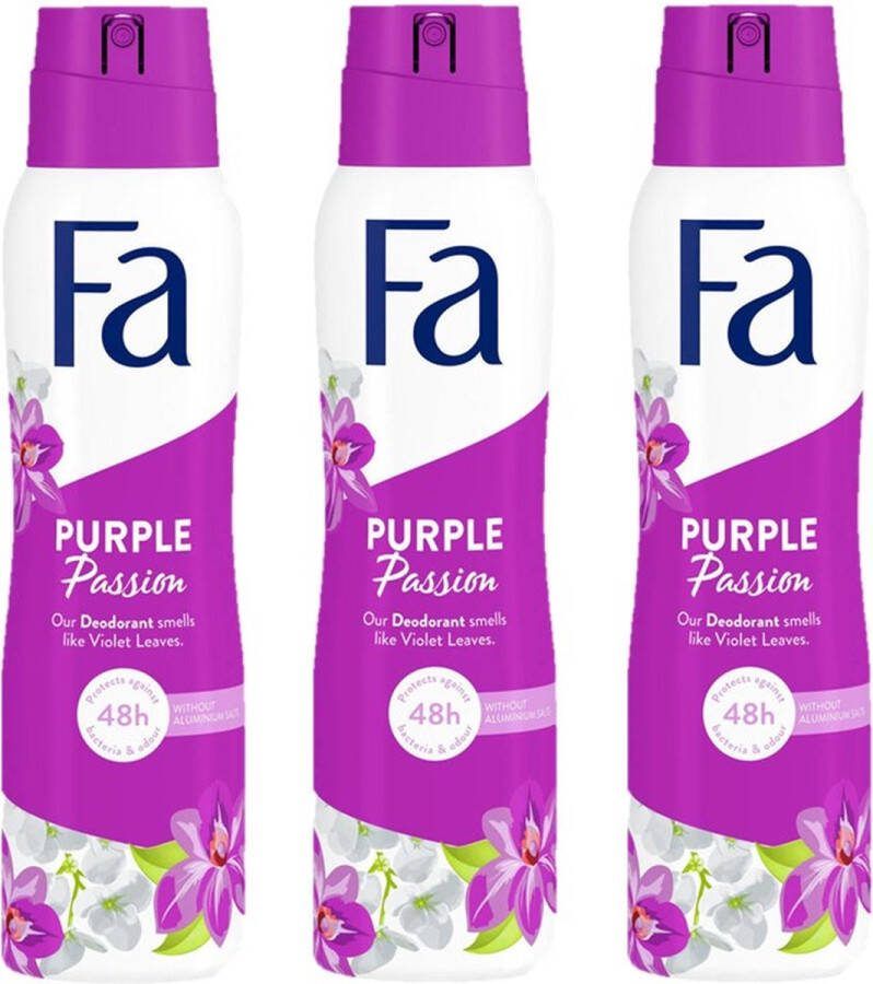 Fa Deodorant Deospray Purple Passion 150 ml Voordeelverpakking 3 stuks