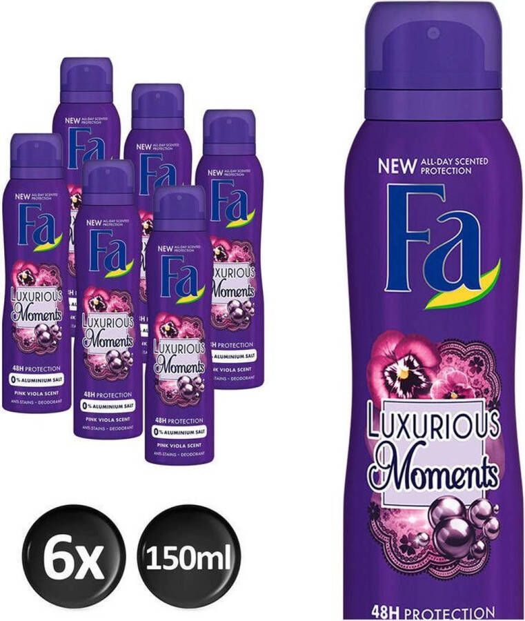 Fa Deospray Women – Luxurious Moments Voordeelverpakking 6 x 150 ML