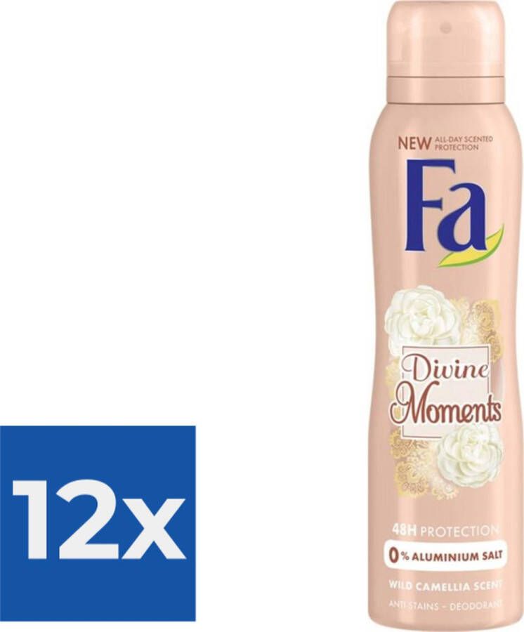 Fa Divine Moments Deodorant Spray 150ml Voordeelverpakking 12 stuks