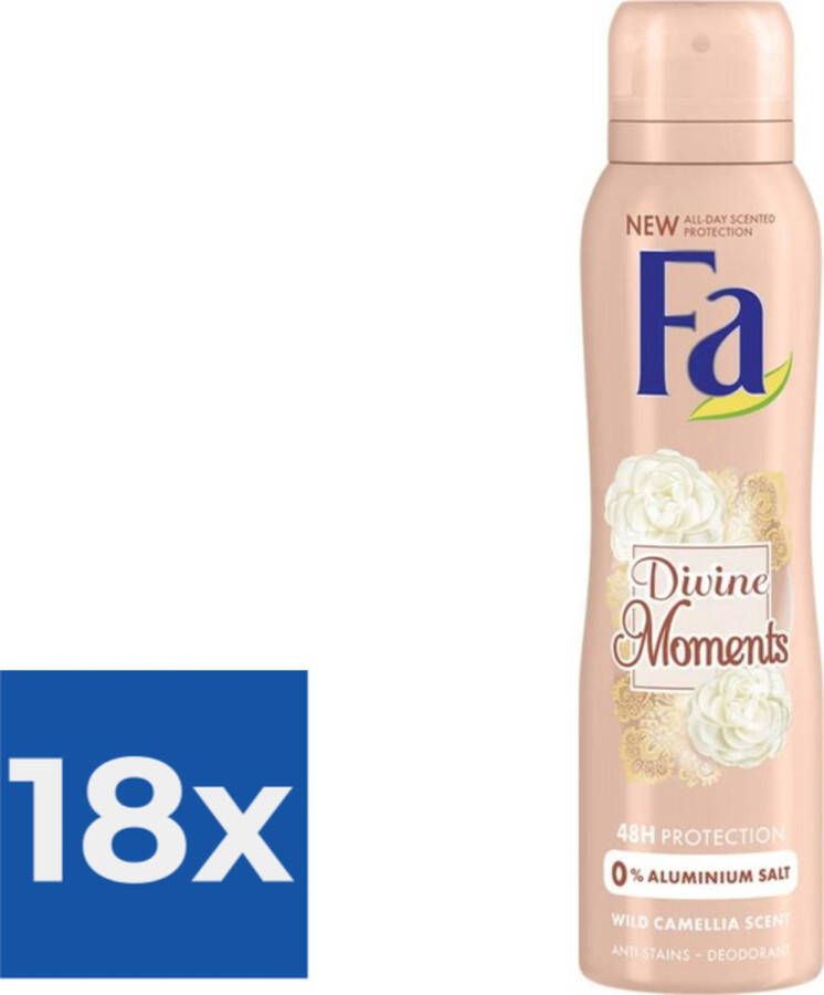 Fa Divine Moments Deodorant Spray 150ml Voordeelverpakking 18 stuks