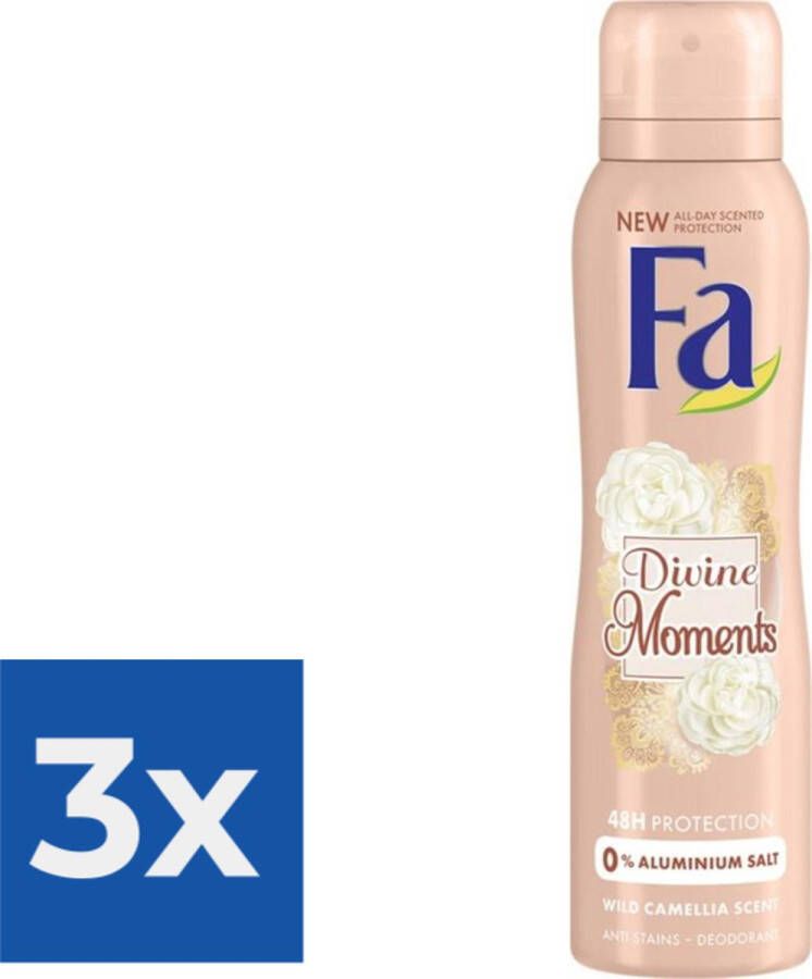 Fa Divine Moments Deodorant Spray 150ml Voordeelverpakking 3 stuks
