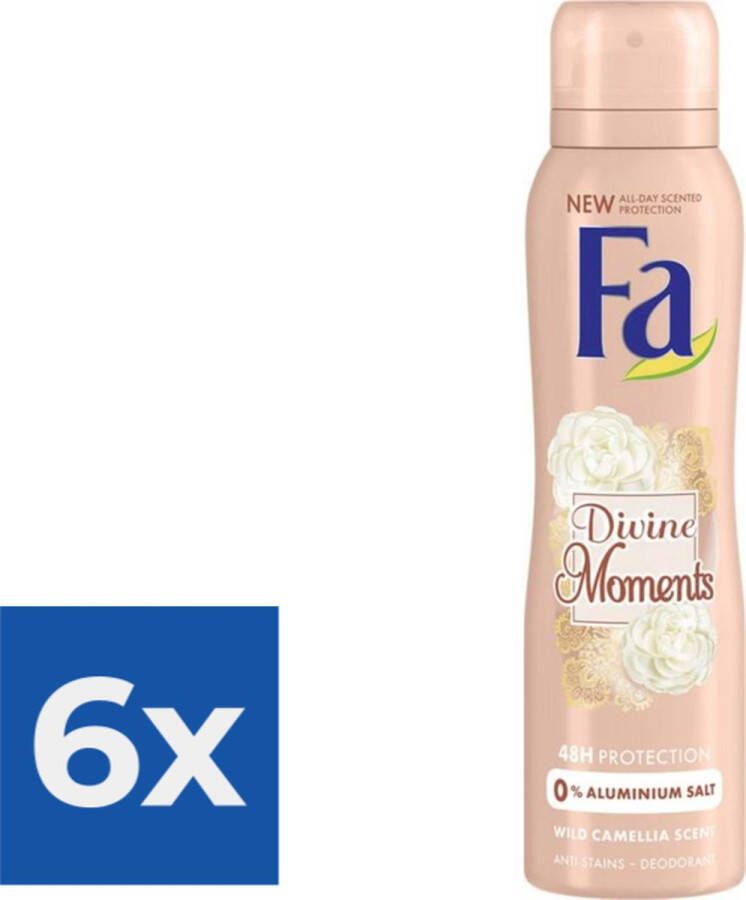 Fa Divine Moments Deodorant Spray 150ml Voordeelverpakking 6 stuks