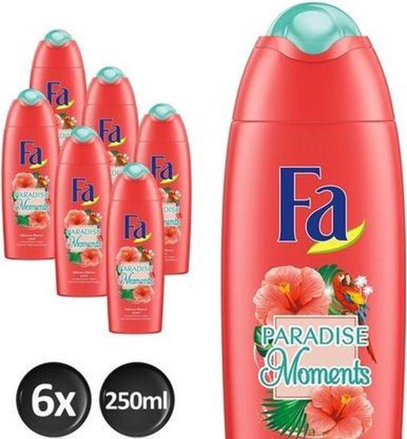 Fa douchecreme Paradise Moments Hibiscus flower scent Voordeelpak 6x 250ml