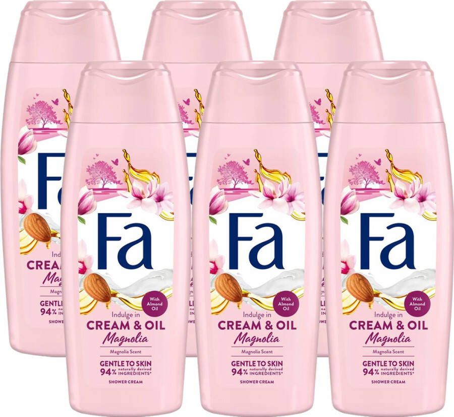 Fa Douchegel Cream & Oil Silk Magnolia voordeelpak 6 x 250 ml