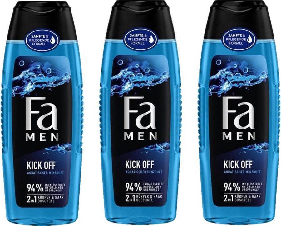 Fa Douchegel Men Kick Off Voordeelverpakking 3 x 250 ml