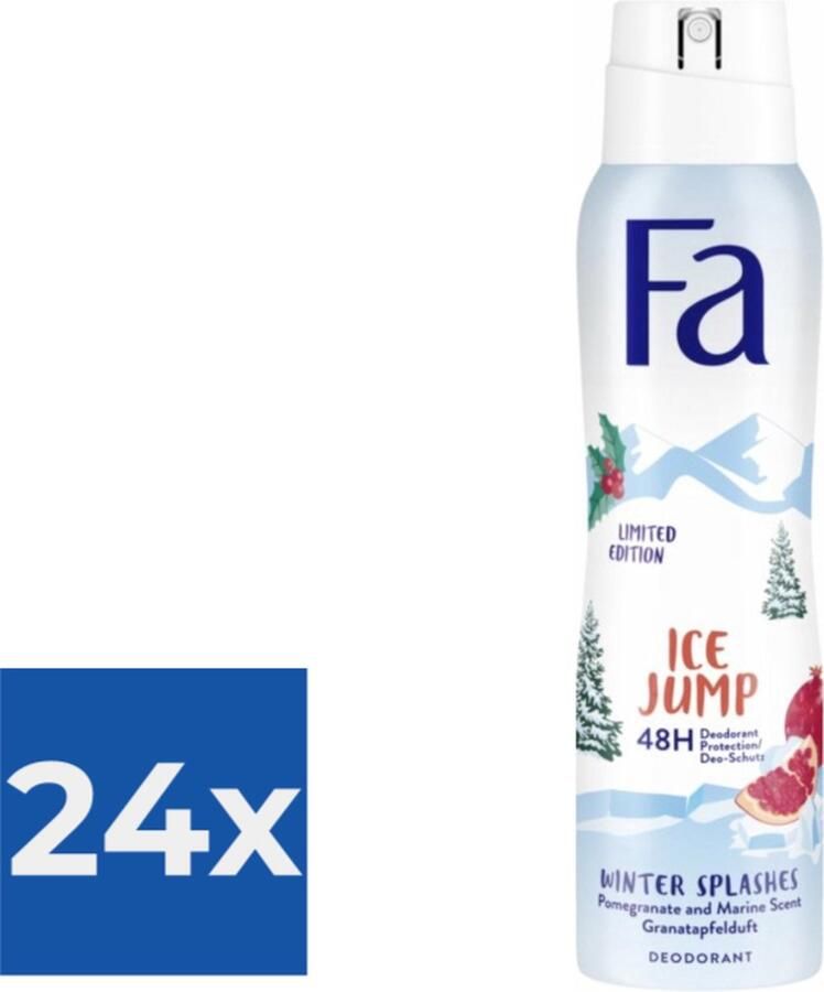 Fa deospray 150ML winter splashes ice jump Voordeelverpakking 24 stuks