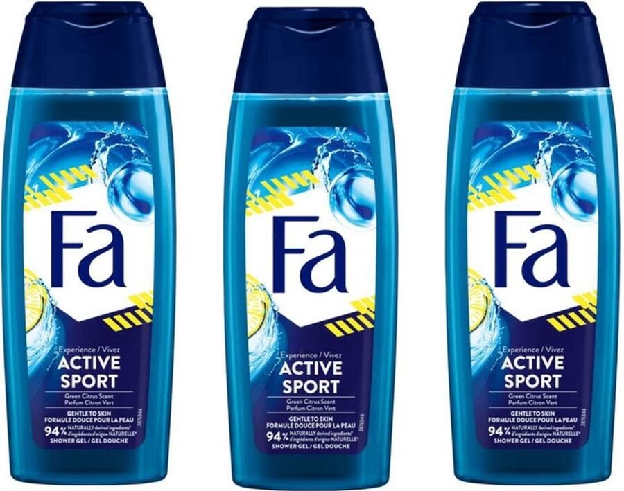 Fa Douchegel Unisex Sport 250 ml Voordeelverpakking 3 stuks