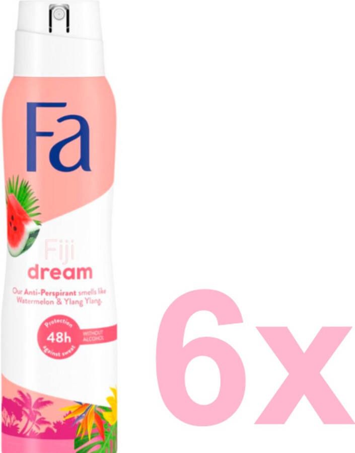 Fa Fiji Dream Deo spray 6x 150 ml voordeelverpakking