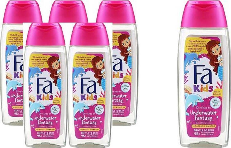 Fa Kids Mermaid douche & shampoo 6 x 250 ml voordeelverpakking