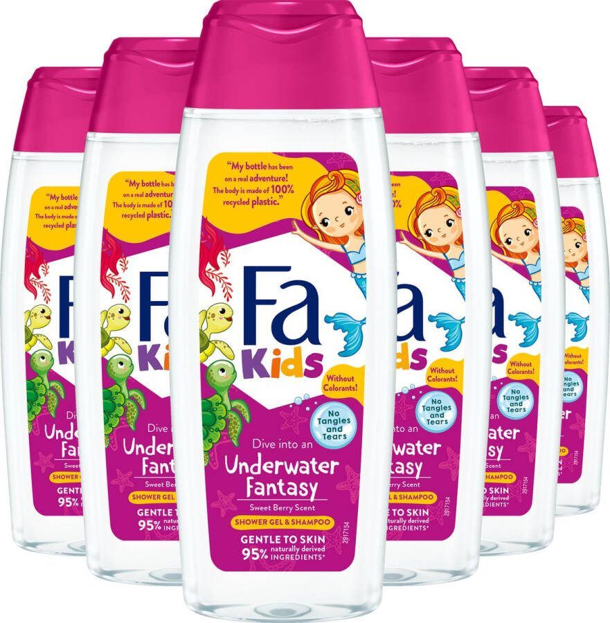 Fa Kids Mermaid Douche & Shampoo Douchegel Voordeelverpakking 6 x 250 ml