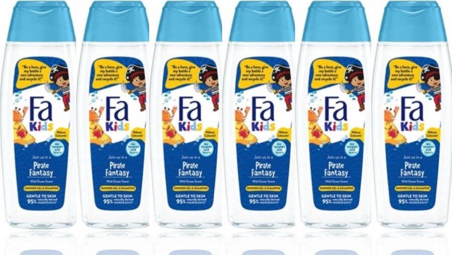 Fa Kids Pirate Douche & Shampoo 6x 250ml Voordeelverpakking