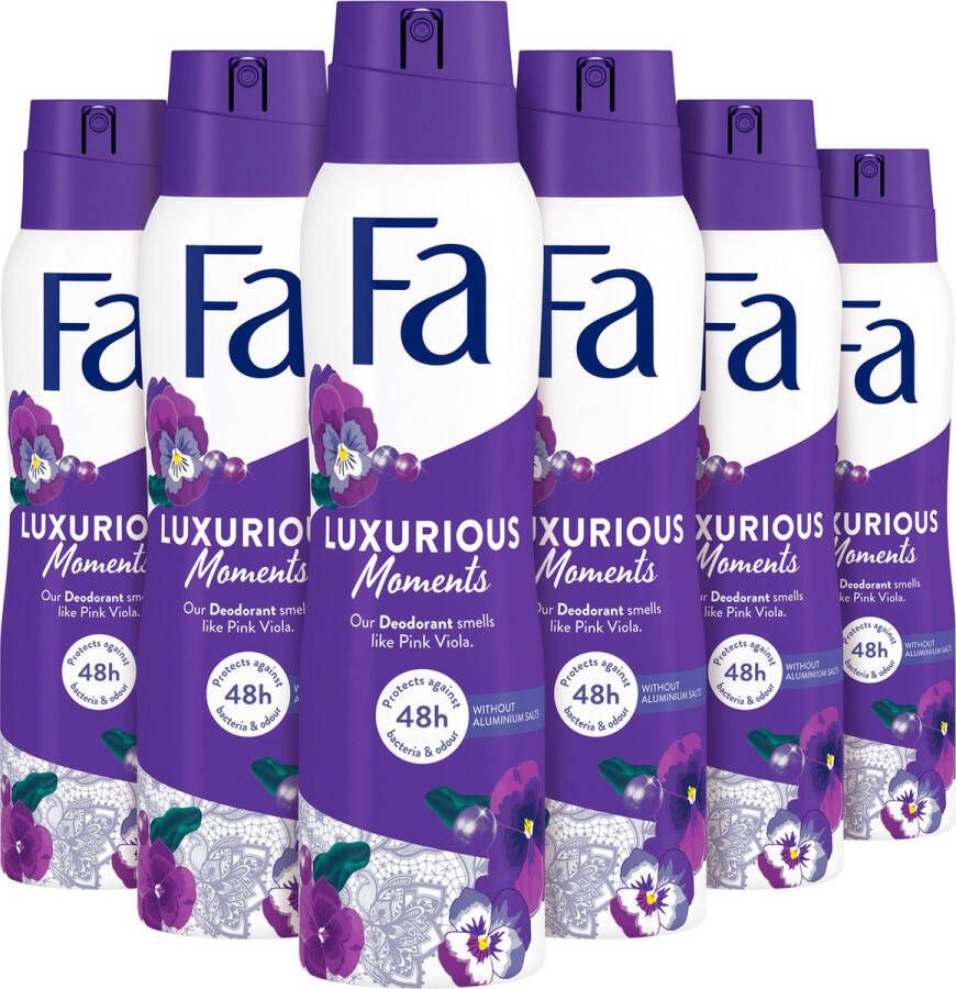 Fa Luxurious Moments deodorant spray 6 x 150 ml voordeelverpakking