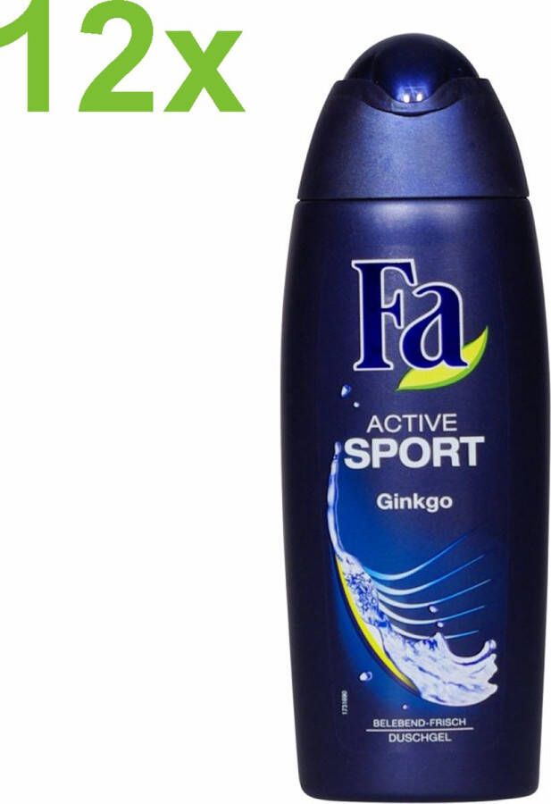 Fa MEN Active Sport Ginkgo Douchegel 12x 250 ml Voordeelverpakking