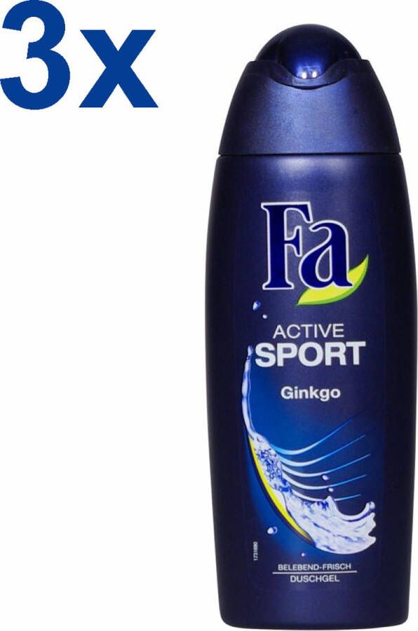 Fa MEN Active Sport Ginkgo Douchegel 3x 250 ml Voordeelverpakking