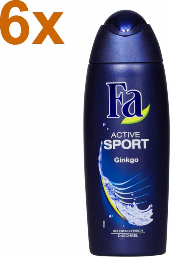 Fa MEN Active Sport Ginkgo Douchegel 6x 250 ml Voordeelverpakking