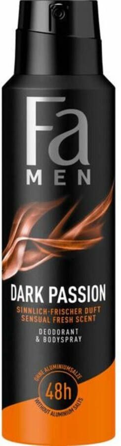 Fa Men Deodorant Spray Dark Passion 3x 150 ml Voordeelverpakking